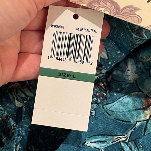 Band of the free nwt CELENE TEAL FLORAL LAYERED MIDI SKIRT - Picture 8 of 10